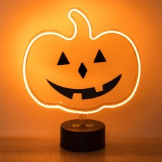 Lampă LED Halloween, Model Dovleac, Lumină Statică, Portocaliu, 22x8x26.5cm, 3V, 0.06W, Plastic