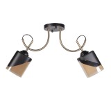 Lustra Smoky 2XE27 IP20, negru+auriu, Erste