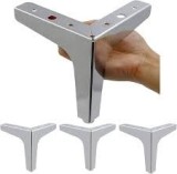 Piciorus metalic , ARGINTIU &ndash; design modern si durabil, inaltime 130mm - Picior mobila ideal pentru mobilier elegant