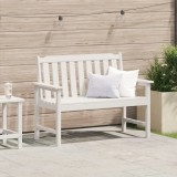 Banca Gradina vidaXL Alb 120cm HDPE Lemn, 2 Locuri, Exterior Terasa/Balcon, Rezistenta la Intemperii, Asamblare Usoara