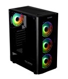 Carcasa pro gaming blaze mid tower argb dimensiuni 330x192x450 4x 120mm+ hub+ telecomanda atx