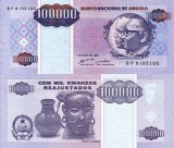 ANGOLA 100.000 kwanzas reajustados 1995 UNC!!!