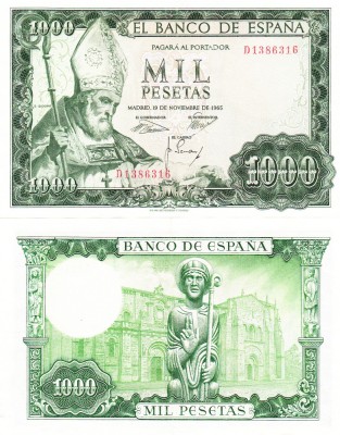 Spania 1000 1 000 Pesetas 1965 P-151 UNC foto