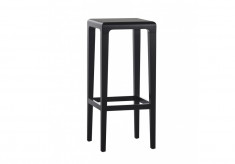 Scaun de bar din lemn de stejar Rioja Black High, l32xA32xH80 cm foto