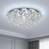 Candelabru din cristal Nobile, 5x E14, &Oslash;40 cm, metal crom lucios