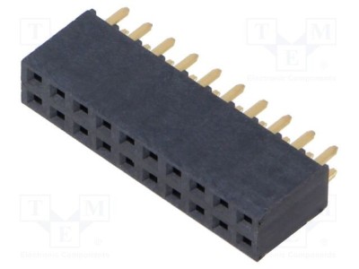 Conector SAMTEC soclu mamă 20 pini 2x10 THT 2,54mm aurit drept foto