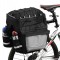 Geanta portbagaj bicicleta dubla, 8 buzunare laterale, 39x34x43cm, negru cu elemente reflectorizante gri, protectie impermeabila