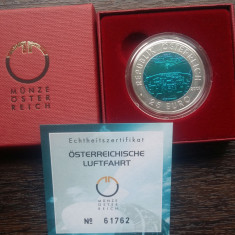 MONEDA DIN ARGINT CU NIOB AUSTRIA CU CERTIFICAT + CUTIE - 25 EURO 2007, UNC