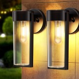 Set 2 lampi solare LED Rovo, 3000 K, lumina alb cald, finisaj negru mat