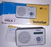 Radio TechniSat Viola 2, portabil, 6 W, DAB+, ecran LCD, Jack 3.5 mm, alb/negeu, Technics