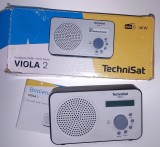 Radio TechniSat Viola 2, portabil, 6 W, DAB+, ecran LCD, Jack 3.5 mm, alb/negeu, Technics