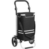 SONGMICS Carucior de cumparaturi piata, pliabil, compartiment frigorific, multifunctional, 44x35x100 cm, negru Household NewTrend