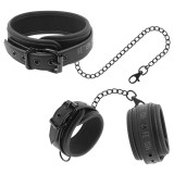 Fetish Submissive Bondage-Zgardă și Cătușe din Piele Vegană