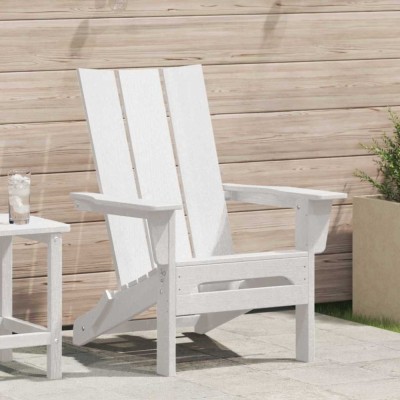 vidaXL Scaun pliabil Adirondack Alb 74.5x80.5x90 cm din HDPE foto