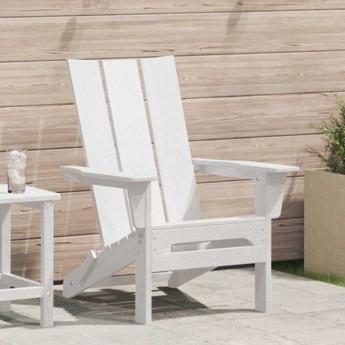 vidaXL Scaun pliabil Adirondack Alb 74.5x80.5x90 cm din HDPE