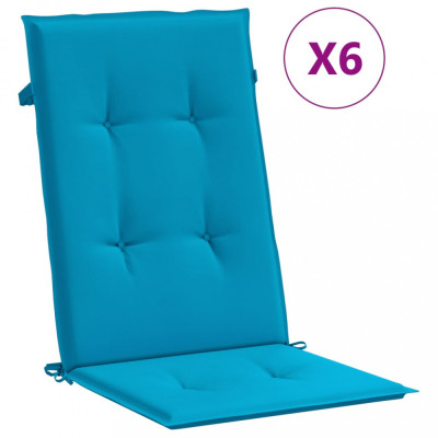 Perne scaun spatar &amp;icirc;nalt, 6 buc., albastru, 120x50x3 cm, textil GartenMobel Dekor foto