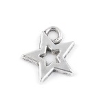 Pandantiv decorativ metalic 12 x 12 mm Steluta platinum, Crisalida