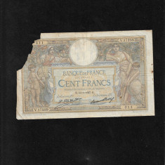 Franta 100 franci francs 1927! seria430970311 colt lipsa