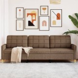 Gossi canapea cu 3 locuri, maro, 210 cm, material textil