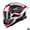 Casca integrala pentru scuter - motocicleta MT Thunder 4 SV Luminence A7 alb/rosu/albastru lucios (ochelari soare integrati) &ndash; tip viziera: MT-V-28B M