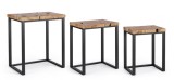Cumpara ieftin Set 3 masute lemn natur otel negru Elwood 37x29x47 cm, 43x33x53cm, 53x37x60 cm