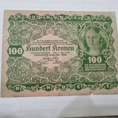 bancnota austria 100 kr 1922