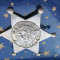 8607-Insigna vintage Sheriff Deputy metal argintat-7/6 cm.