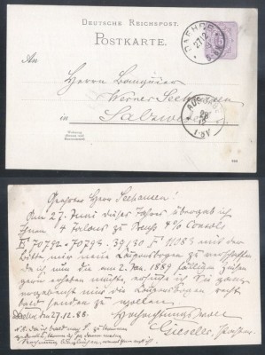 Germany Reich 1888 Old postcard postal stationery Salzwedel DB.048 foto