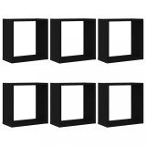 Cumpara ieftin Rafturi de perete cub 6 buc. stejar negru, 30x15x30 cm lemn