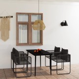 Cumpara ieftin Set de servit masa pentru grădină, 5 piese, negru