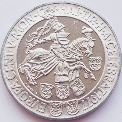 445 Austria 100 Schilling 1977 Hall Mint km 2936 argint foto