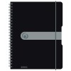 Caiet a4 80f spirala elastic perforat eotg coperta pp negru opac, Herlitz