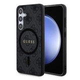 Husa Guess PU Leather 4G Colored Ring MagSafe peentru Samsung Galaxy S24 Plus Negru