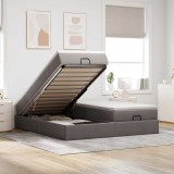 Cumpara ieftin Cadru de pat otoman cu saltele Taupe 200x200cm țesătură