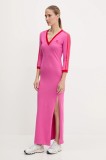 Adidas Originals rochie Maxi Dress V culoarea roz, maxi, drept, JY2941