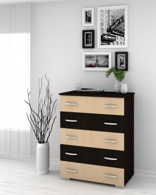 Comoda Alin 5 Sertare Wenge + Mesteacan foto