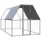 Cotet de exterior pentru pasari, 2x4x2 m, otel zincat GartenMobel Dekor, vidaXL