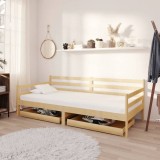 Gossi pat de zi cu sertare, 90x200 cm, lemn masiv de pin