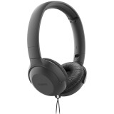 Casti on-ear cu fir 3.5mm Philips originale UH201BK00, negru