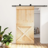 VidaXL Ușă glisantă cu set feronerie, 100x210 cm, lemn masiv de pin
