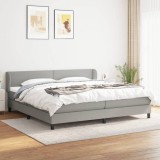 Cumpara ieftin Pat box spring cu saltea, gri deschis, 200x200 cm, textil