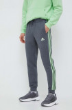 Adidas pantaloni de trening culoarea gri, melanj IN0343