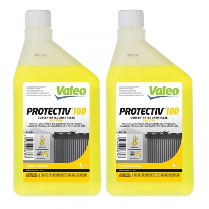 Pachet 2 litri Antigel concentrat Valeo Protectiv 100 tip G12 verde