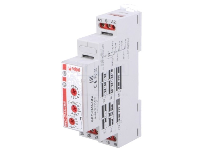 Timer Programabil DPDT 1s-10zile 12-240VAC/IP20