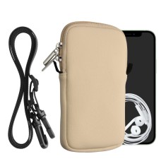 Husa Universala Kwmobile pentru telefon, Marime L - 6.5 inch, Crem/Negru, Neopren, KWM000016AI051C foto