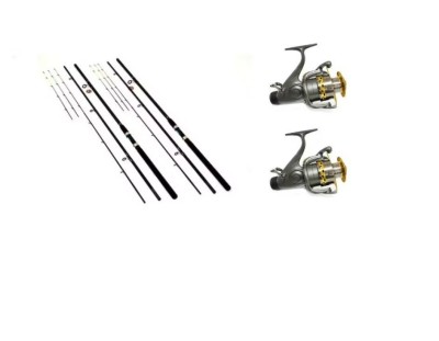 Set 2 lansete Accesorii pescuit &amp;gt; Nada si momeli prokarpfishing putere aruncare 120-180g din 3 segmente si 2 mulinete kt6000 cu 10 rulmnti foto
