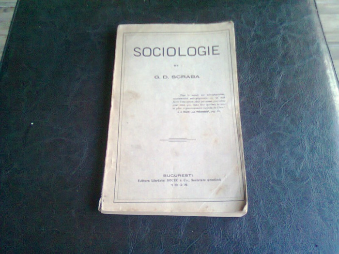 SOCIOLOGIE - G.D. SCRABA