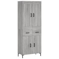 Dulap inalt, gri sonoma, 69,5x34x180 cm, lemn compozit
