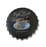 Cumpara ieftin Ceas de perete in forma de capac de bere, Coffe latte, Metal, 40 cm, 540925X