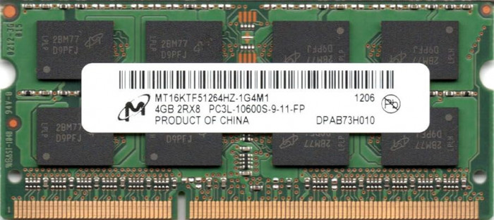 Memorii Laptop Micron 4GB DDR3 PC3L-10600S 1333Mhz MT16KTF51264HZ CL9